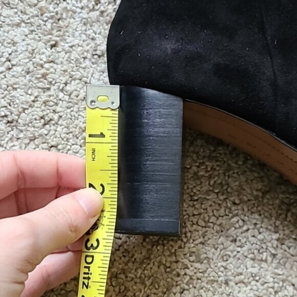 Brand New Banana Republic Black Suede Tall Shaft Block Heels - Picture 8 of 13